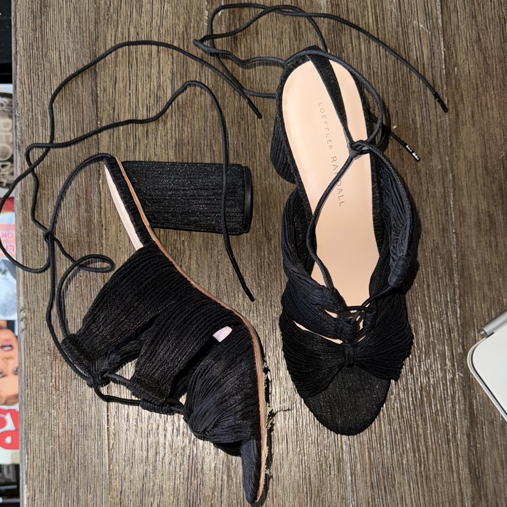 Loeffler Randall Black Strappy Heels